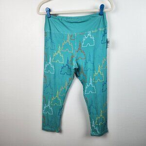 Authentic Disney Parks Exclusive Capri Castle Leggings Size M 8/10 Cropped NWT